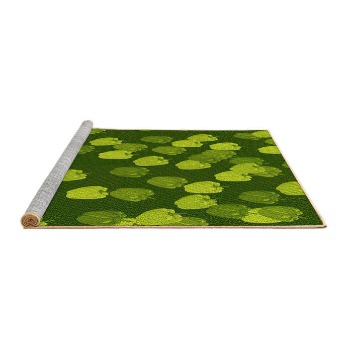 Sideview of Machine Washable Transitional Pistachio Green Rug, wshpat2988yw