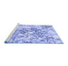 Sideview of Machine Washable Transitional Blue Rug, wshpat2989blu