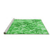 Sideview of Machine Washable Transitional Green Rug, wshpat2989grn