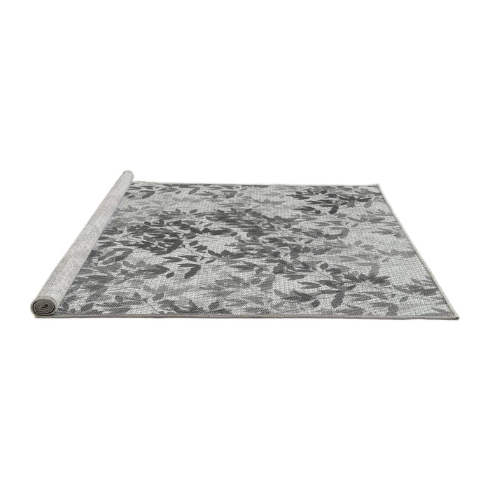 Sideview of Machine Washable Transitional Gray Rug, wshpat2989gry