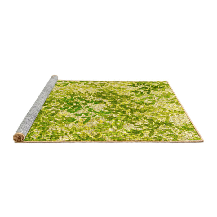 Sideview of Machine Washable Transitional Pistachio Green Rug, wshpat2989yw
