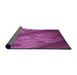 Thickness of Patterned Medium Violet Red Pink Rug, pat299pur