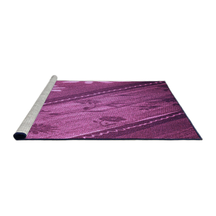 Sideview of Machine Washable Transitional Medium Violet Red Pink Rug, wshpat299pur