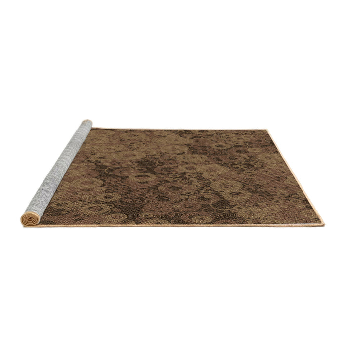 Sideview of Machine Washable Transitional Red Brown Rug, wshpat2990brn