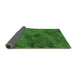 Thickness of Patterned Deep Emerald Green Rug, pat2990grn