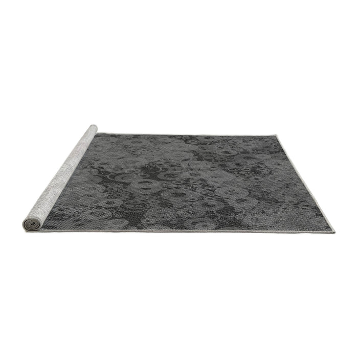 Sideview of Machine Washable Transitional Gray Rug, wshpat2990gry