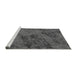 Sideview of Machine Washable Transitional Gray Rug, wshpat2990gry