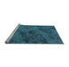 Sideview of Machine Washable Transitional Dark Turquoise Green Rug, wshpat2990lblu