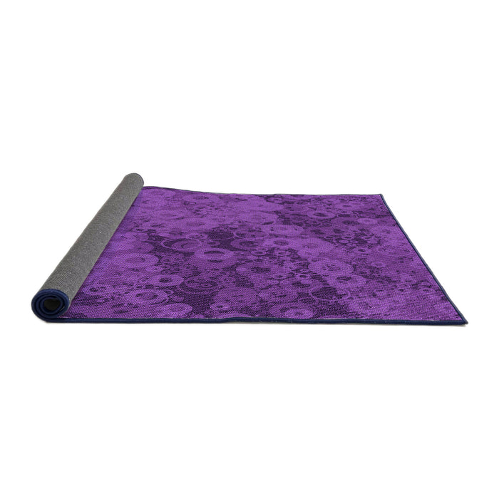 Thickness of Patterned Bright Purple Rug, pat2990pur