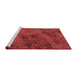 Sideview of Machine Washable Transitional Red Rug, wshpat2990rd