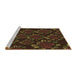 Sideview of Machine Washable Transitional Saddle Brown Rug, wshpat2991brn