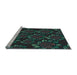 Sideview of Machine Washable Transitional Midnight Gray Rug, wshpat2991lblu