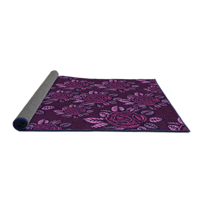 Thickness of Patterned Purple Lily Purple Rug, pat2991pur