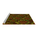 Sideview of Machine Washable Transitional Dark Yellow Green Rug, wshpat2991yw