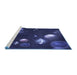 Sideview of Machine Washable Transitional Night Blue Rug, wshpat2992blu