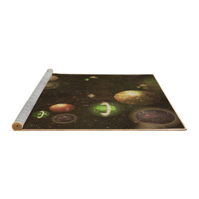 Sideview of Machine Washable Transitional Red Brown Rug, wshpat2992brn