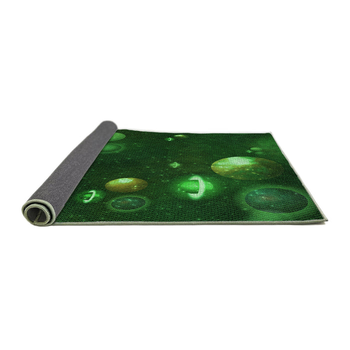 Thickness of Patterned Green Rug, pat2992grn