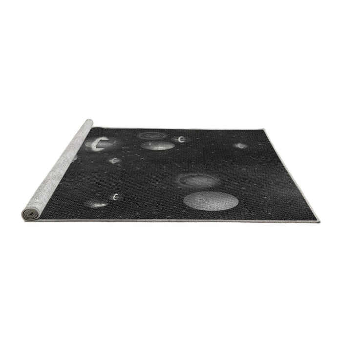 Sideview of Machine Washable Transitional Midnight Gray Rug, wshpat2992gry