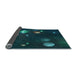 Thickness of Patterned Dark Cyan Green Rug, pat2992lblu