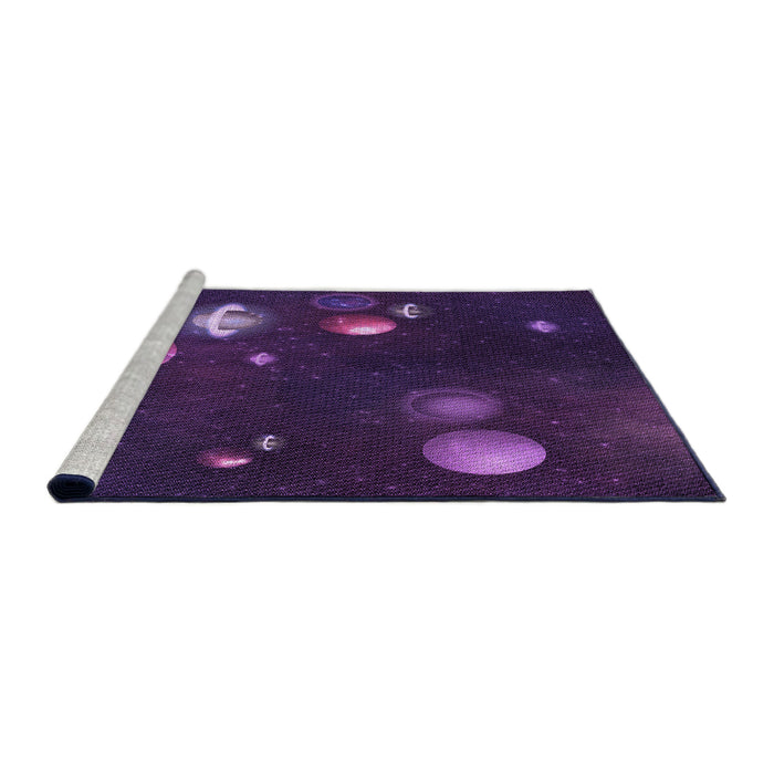 Sideview of Machine Washable Transitional Dark Purple Rug, wshpat2992pur