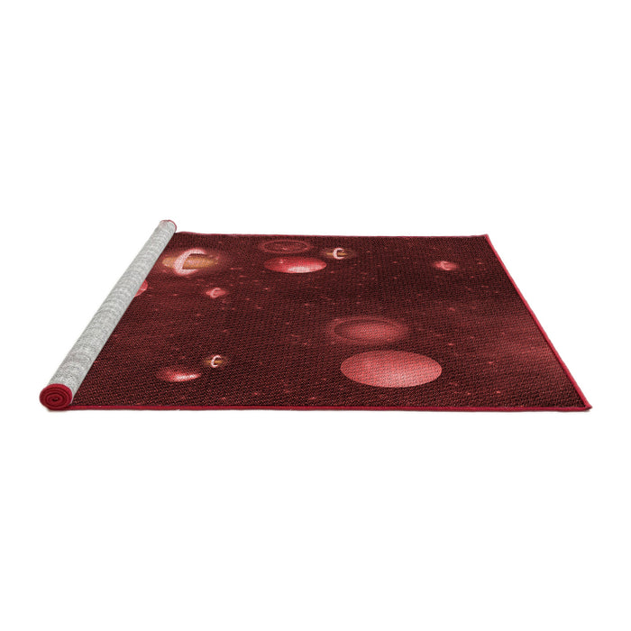 Sideview of Machine Washable Transitional Maroon Red Rug, wshpat2992rd