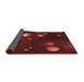 Thickness of Patterned Maroon Red Rug, pat2992rd