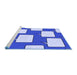 Sideview of Machine Washable Transitional Blue Orchid Blue Rug, wshpat2993blu