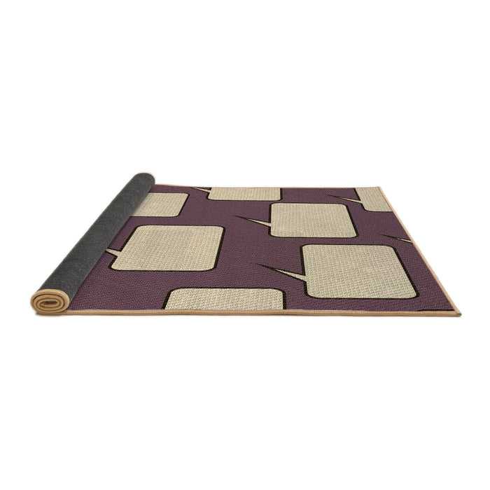 Thickness of Patterned Velvet Maroon Purple Rug, pat2993brn