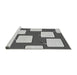 Sideview of Machine Washable Transitional Platinum Silver Gray Rug, wshpat2993gry