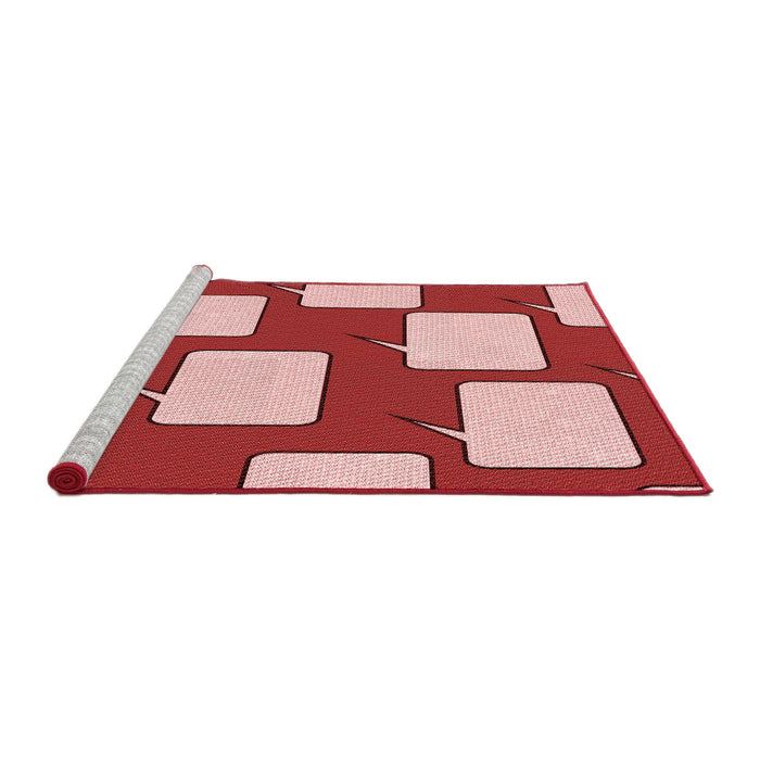 Sideview of Machine Washable Transitional Red Rug, wshpat2993rd