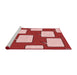 Sideview of Machine Washable Transitional Red Rug, wshpat2993rd