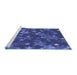 Sideview of Machine Washable Transitional Denim Dark Blue Rug, wshpat2994blu