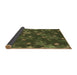 Thickness of Patterned Dark Forest Green Rug, pat2994brn