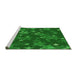 Sideview of Machine Washable Transitional Dark Green Rug, wshpat2994grn