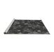 Sideview of Machine Washable Transitional Charcoal Black Rug, wshpat2994gry