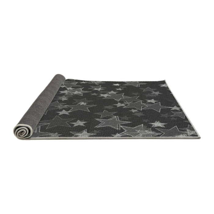 Thickness of Patterned Charcoal Black Rug, pat2994gry