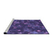 Sideview of Machine Washable Transitional Medium Slate Blue Rug, wshpat2994pur