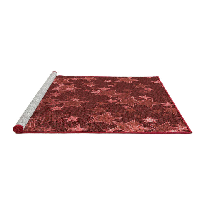 Sideview of Machine Washable Transitional Red Rug, wshpat2994rd