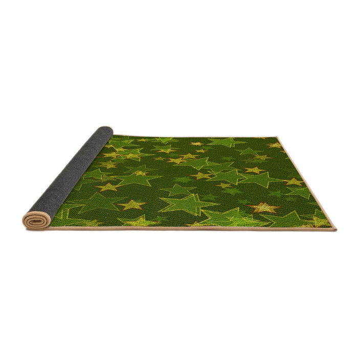 Thickness of Patterned Dark Forest Green Rug, pat2994yw