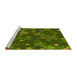 Sideview of Machine Washable Transitional Dark Forest Green Rug, wshpat2994yw