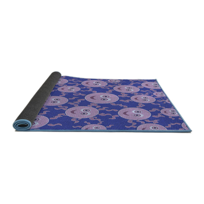 Thickness of Patterned Purple Mimosa Purple Rug, pat2995blu