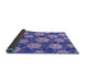 Thickness of Patterned Purple Mimosa Purple Rug, pat2995blu