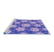 Sideview of Machine Washable Transitional Purple Mimosa Purple Rug, wshpat2995blu