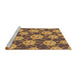 Sideview of Machine Washable Transitional Yellow Rug, wshpat2995brn