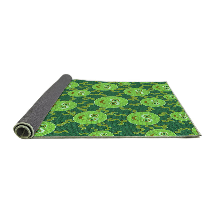 Thickness of Patterned Green Rug, pat2995grn