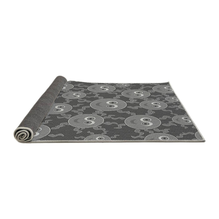 Thickness of Patterned Gunmetal Gray Rug, pat2995gry