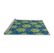 Sideview of Machine Washable Transitional Pastel Green Rug, wshpat2995lblu