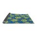 Thickness of Patterned Pastel Green Rug, pat2995lblu