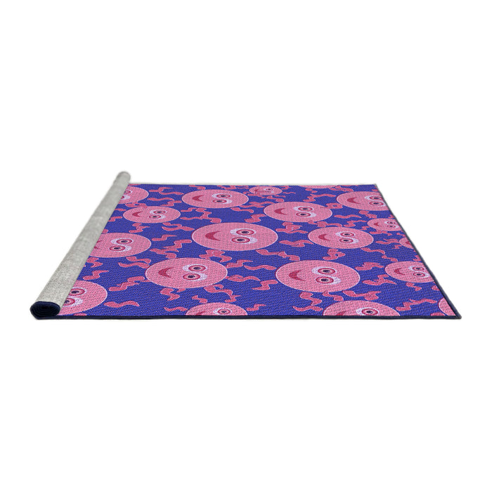 Sideview of Machine Washable Transitional Purple Rug, wshpat2995pur