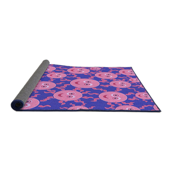 Thickness of Patterned Purple Rug, pat2995pur